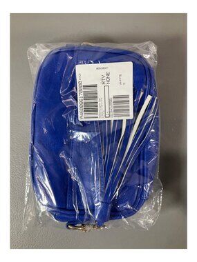 Adorned Royal Blue Faux-Leather Crossbody Bag with Tassel and Fashion Strap